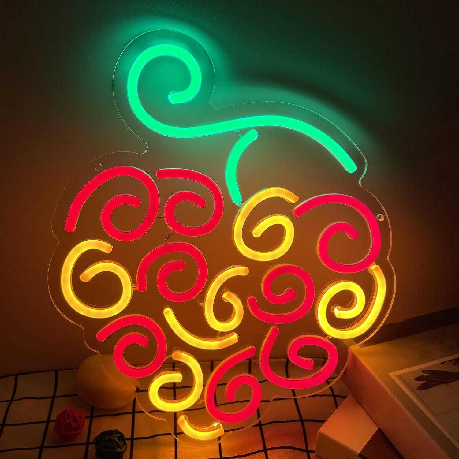 Lighting Decor Living Room - لافتة نيون على شكل فاكهة سايبر،