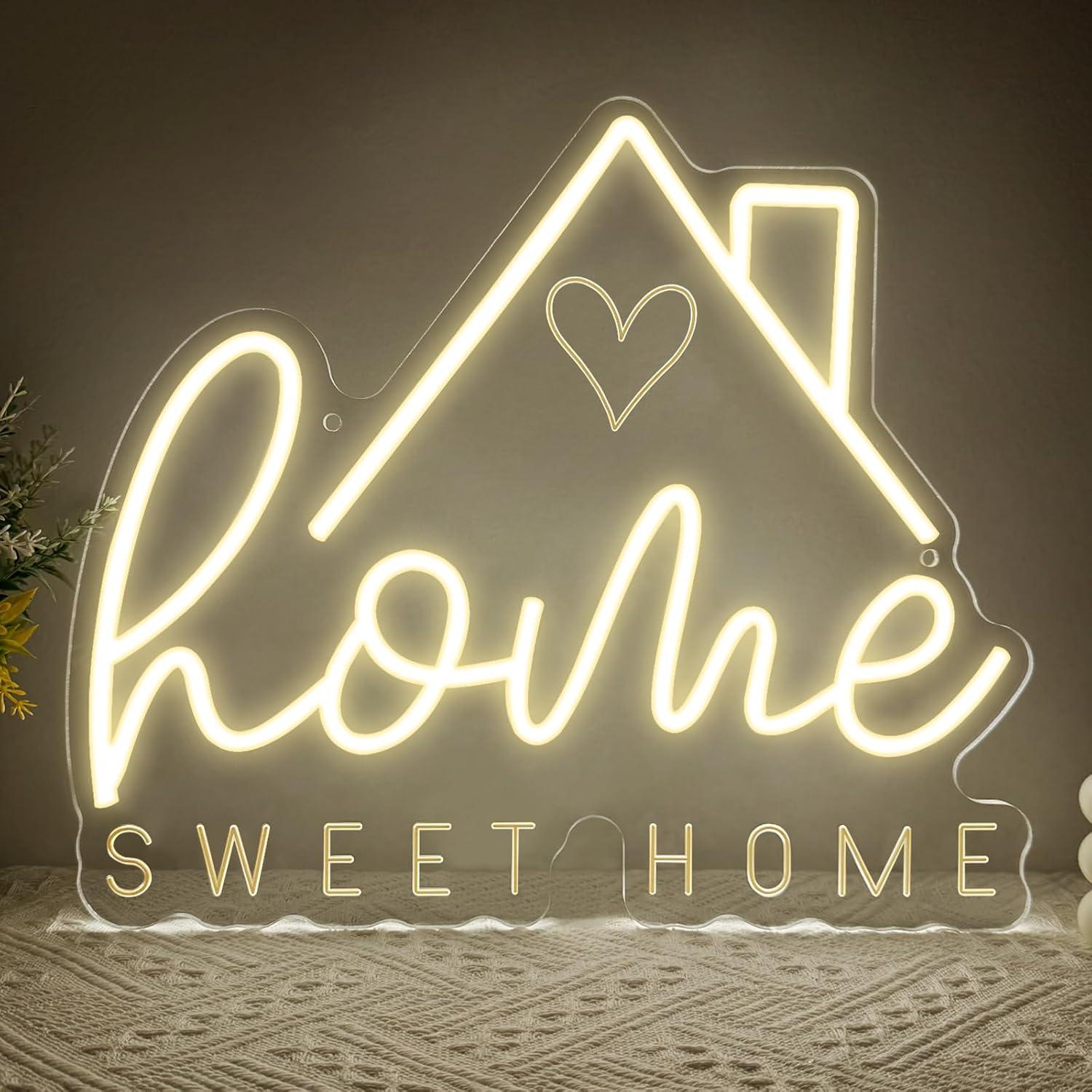 Lighting Decor Living Room - لافتة نيون 'Sweet Home' مع إضاءة