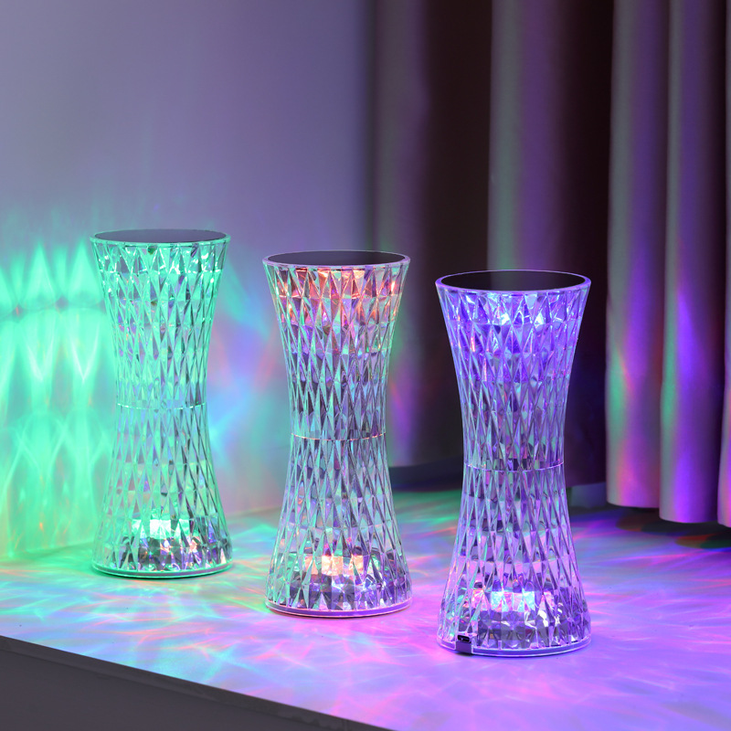 Led Lighting Decor - مصابيح طاولة جانبية كريستالية، إضاءة ليلية