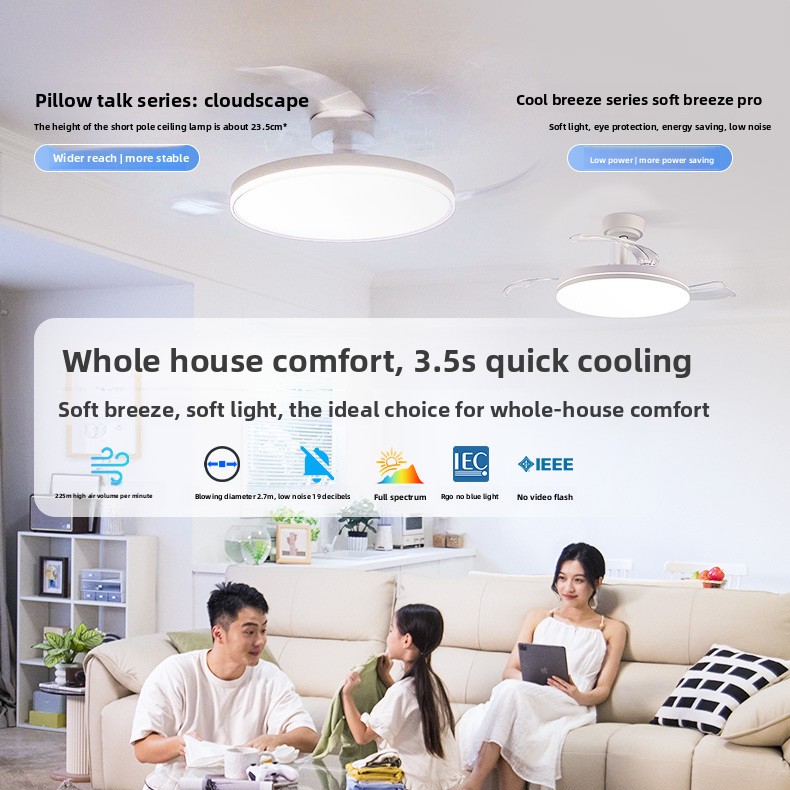 Decor Lighting Ceiling Fans - مروحة سقف بسيطة مع إضاءة، مصباح
