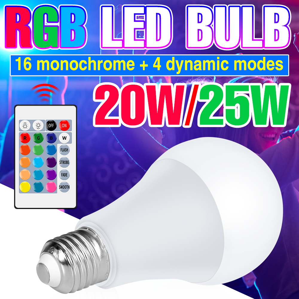 Decor Lighting Hours - RGB ضوء النيون E27 قوس قزح