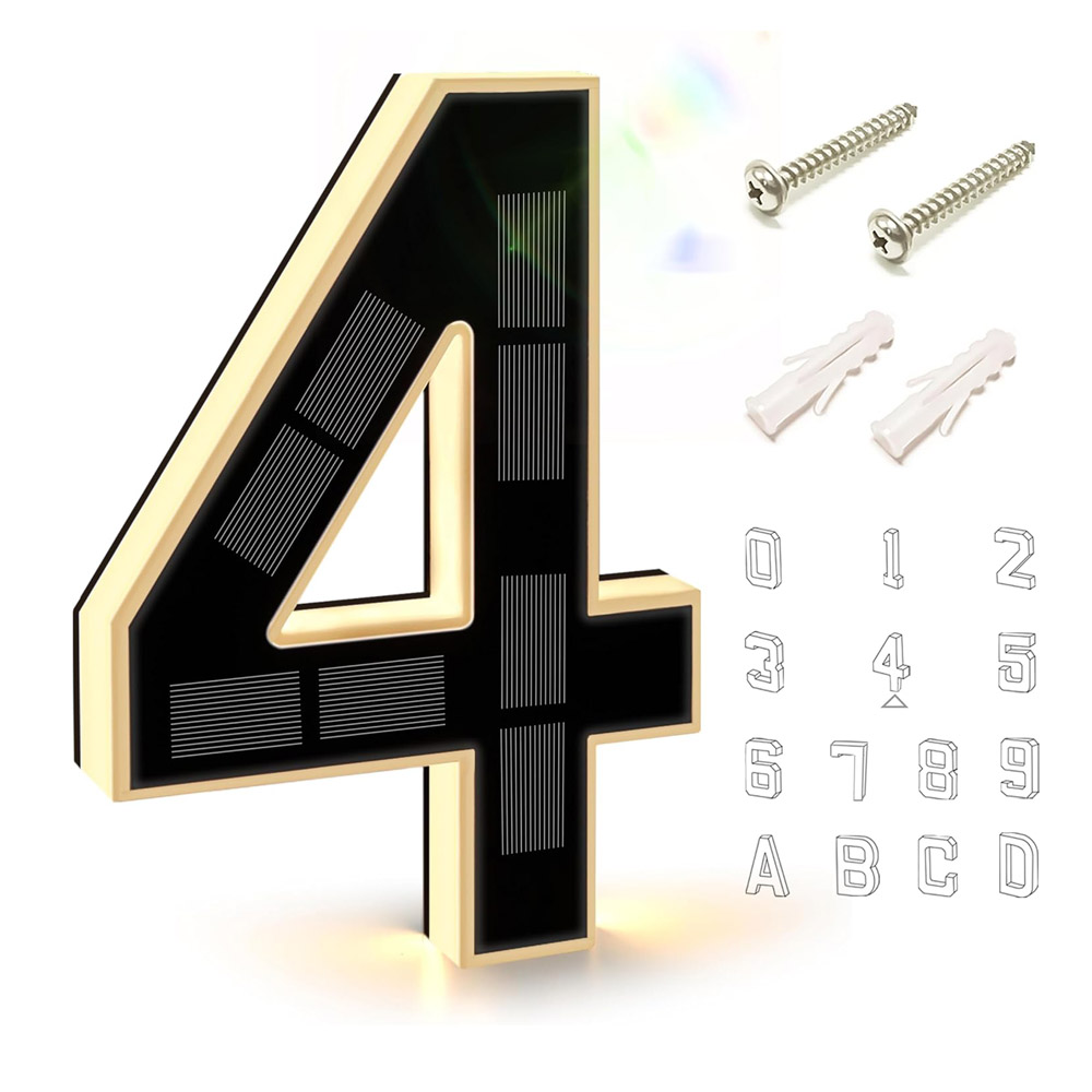 Decor Lighting Address - مصباح رقم المنزل بالطاقة الشمسية 12