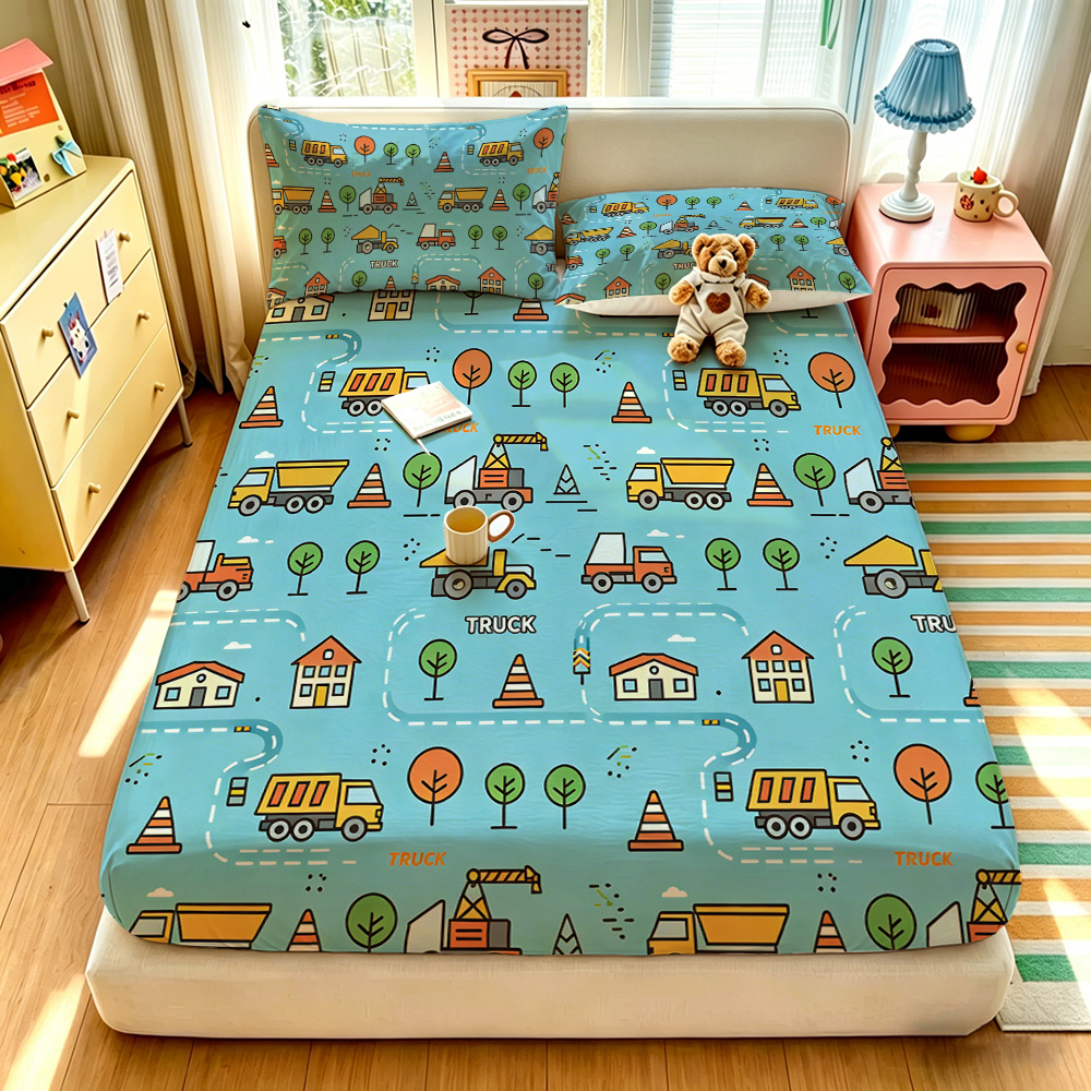 Lighting Mcqueen Bedroom Decor - طقم أغطية سرير مكون من 3
