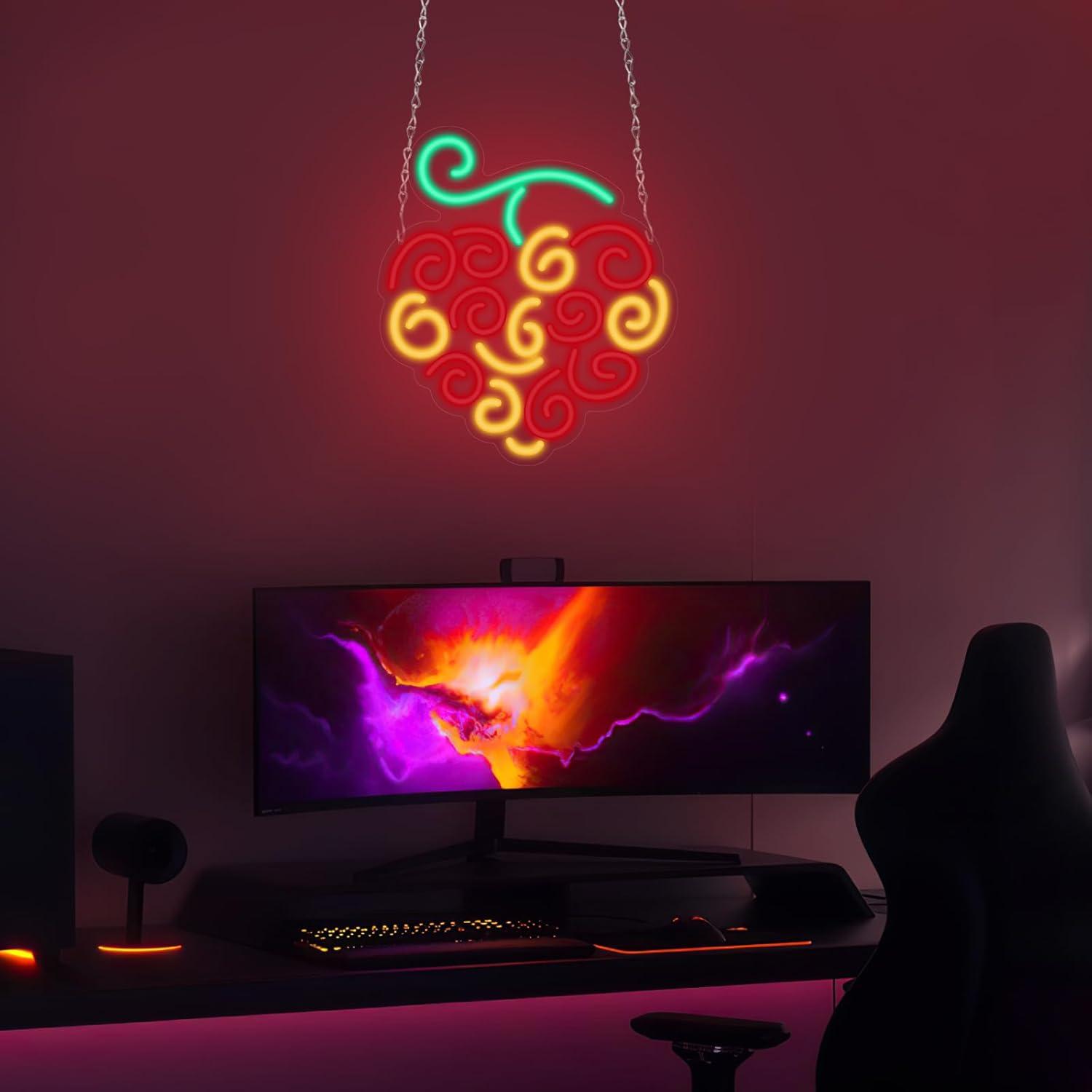 لافتة نيون على شكل فاكهة سايبر - مراجعة Lighting Decor Living Room وسعره