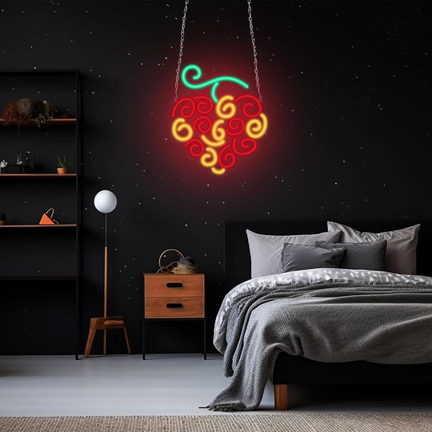 لافتة نيون على شكل فاكهة سايبر - مراجعة Lighting Decor Living Room وسعره