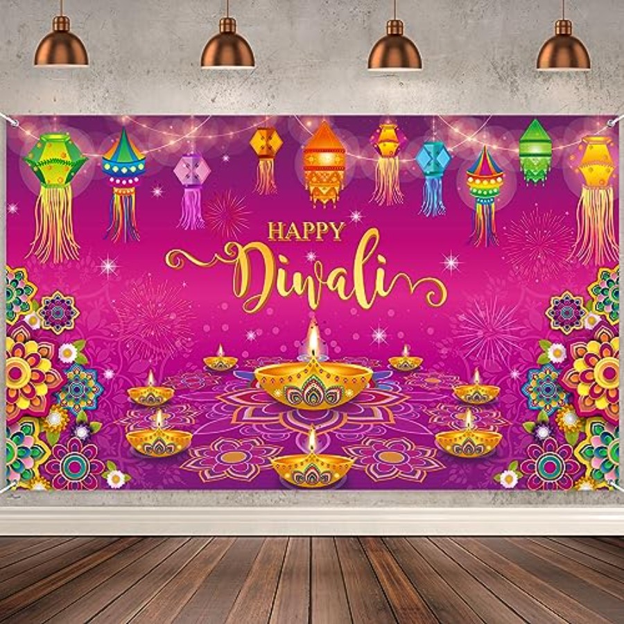 لافتة خلفية لتزيين ديوالي السع - مراجعة Lighting Decoration For Diwali وسعره