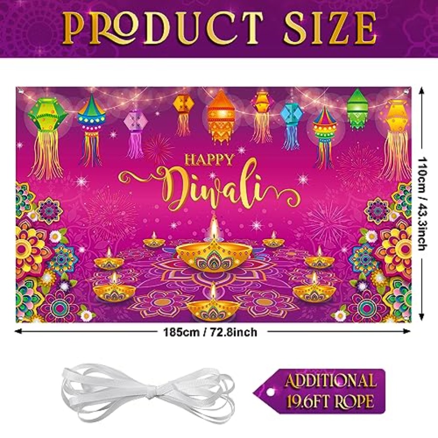 لافتة خلفية لتزيين ديوالي السع - مراجعة Lighting Decoration For Diwali وسعره