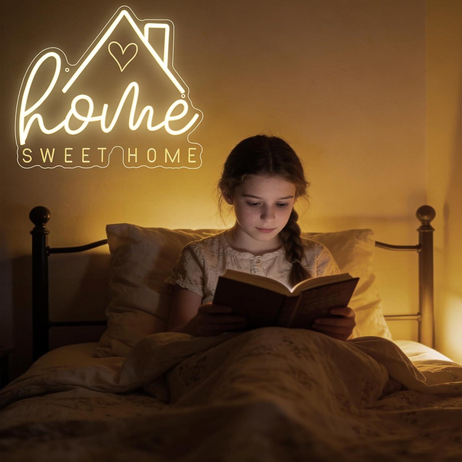 لافتة نيون 'Sweet Home' مع إضا - مراجعة Lighting Decor Living Room وسعره