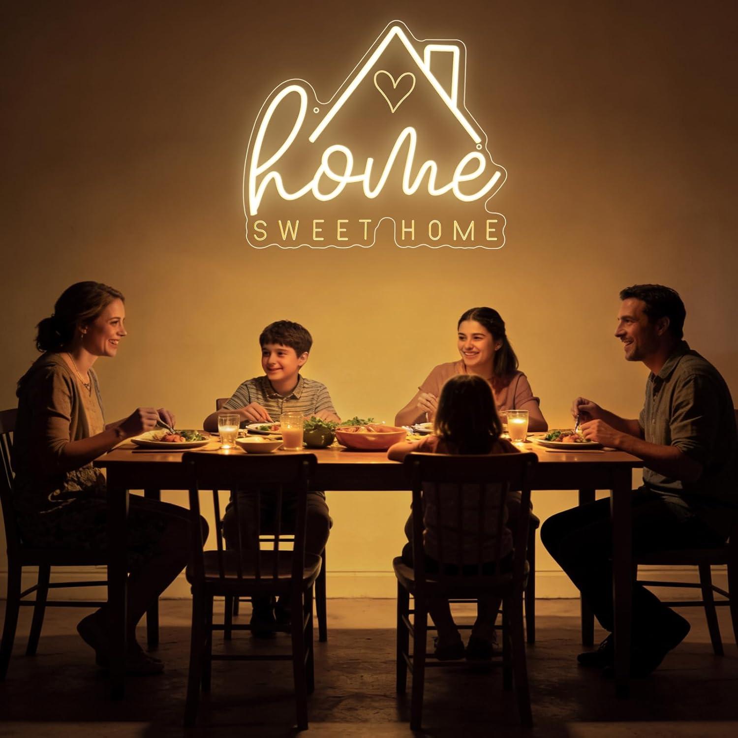 لافتة نيون 'Sweet Home' مع إضا - مراجعة Lighting Decor Living Room وسعره