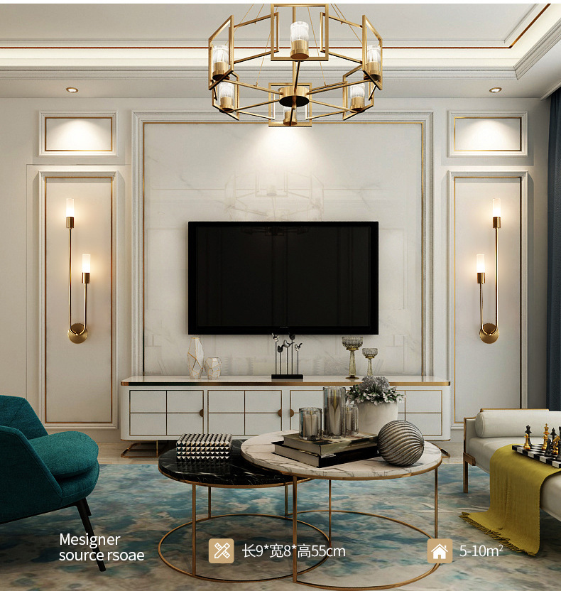 مصباح جداري عصري بتصميم إسكندن - مراجعة Lighting Decor Living Room وسعره