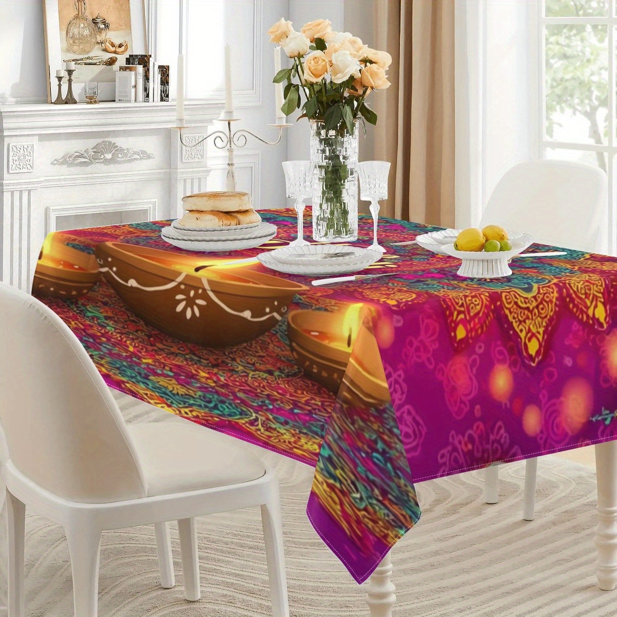 مفرش طاولة مستطيل لعيد الأضواء - مراجعة Lighting Decoration For Diwali وسعره