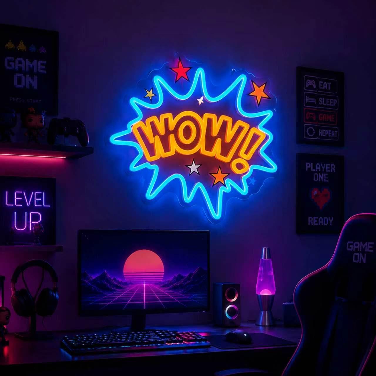 لافتة نيون WOW قابلة للتعتيم ع - مراجعة Lighting Decor Wow وسعره