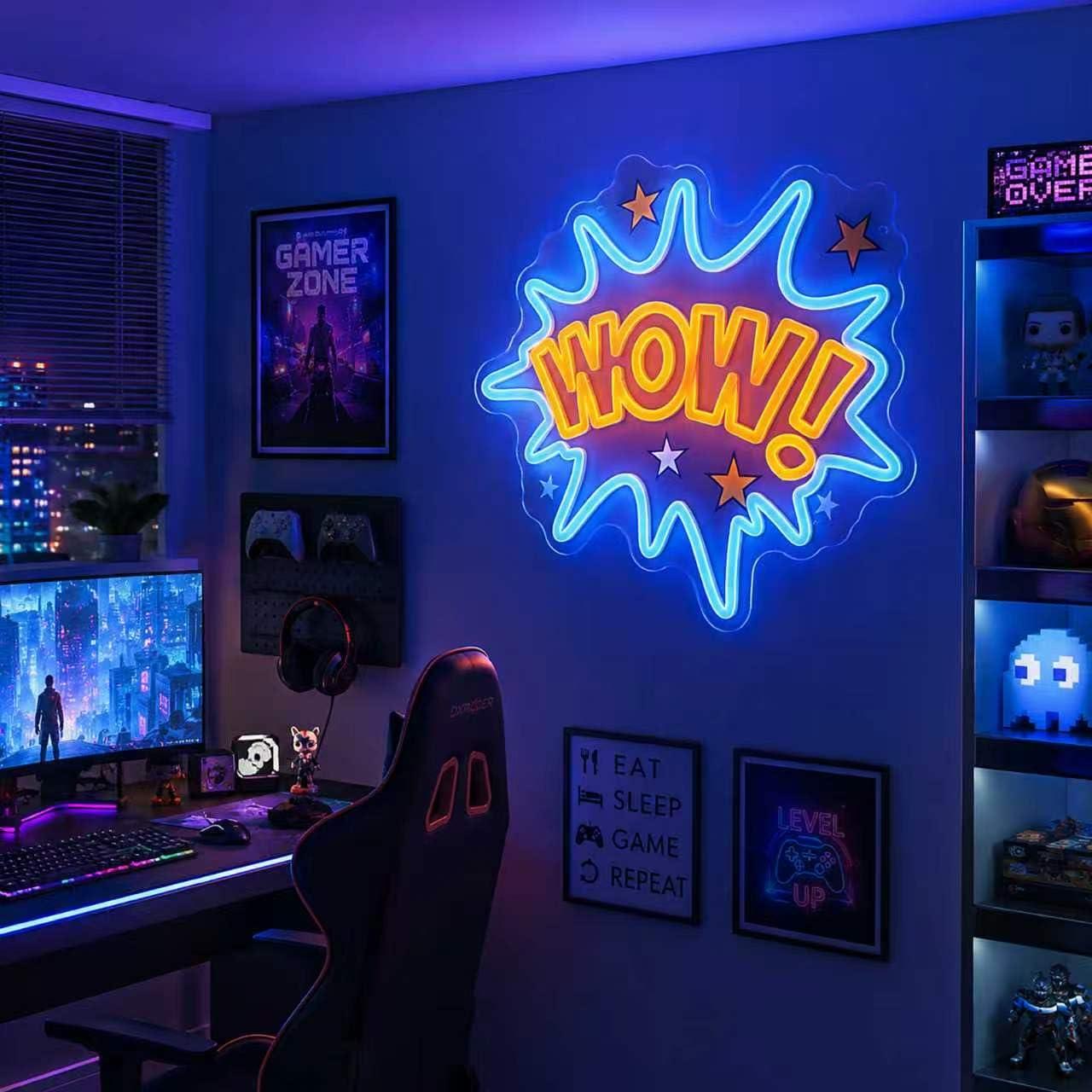 لافتة نيون WOW قابلة للتعتيم ع - مراجعة Lighting Decor Wow وسعره