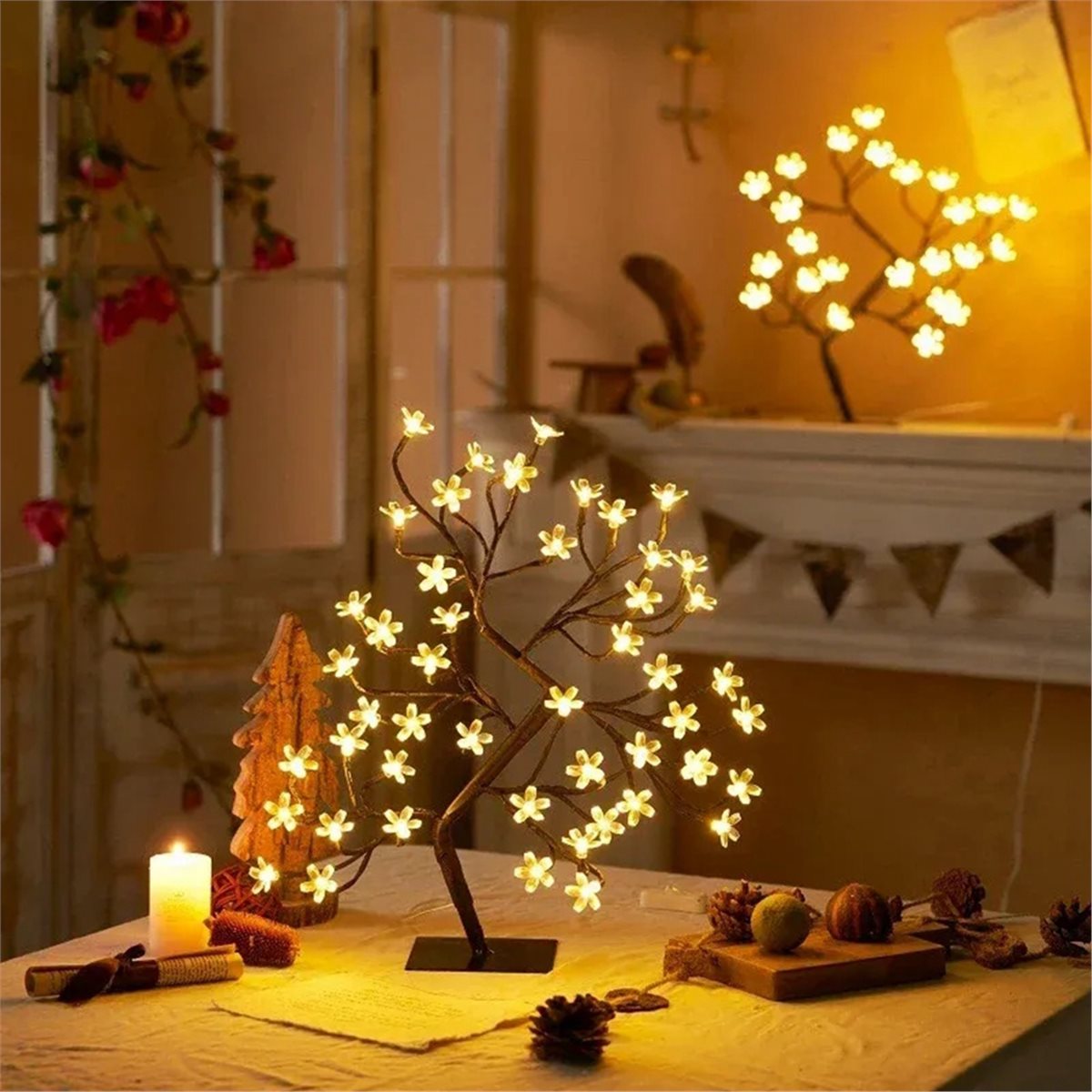 مصباح طاولة LED بتصميم زهر الك - مراجعة Decor Lighting Discount وسعره