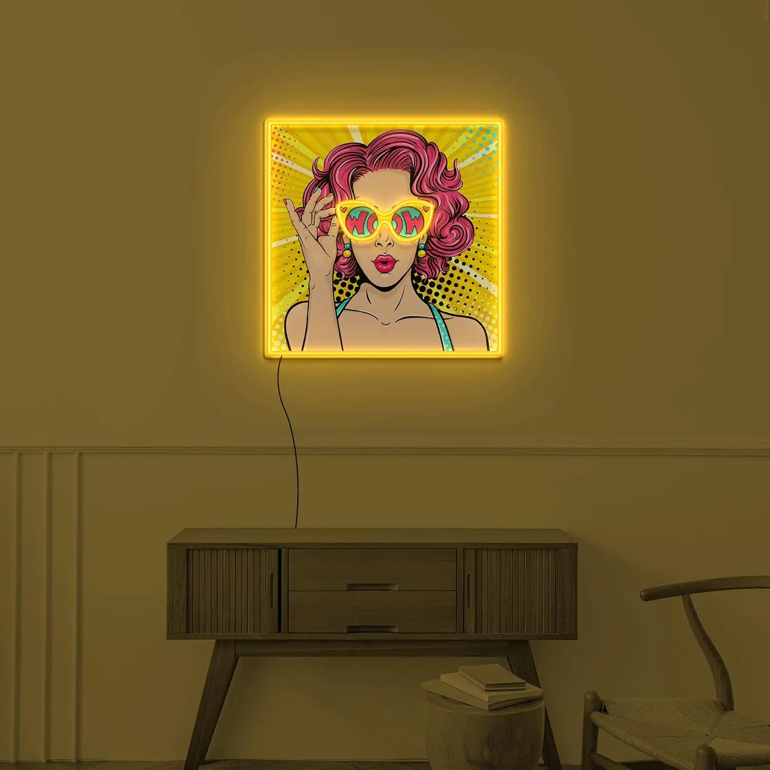 لافتة نيون LED بتصميم Wow Lady - مراجعة Lighting Decor Wow وسعره
