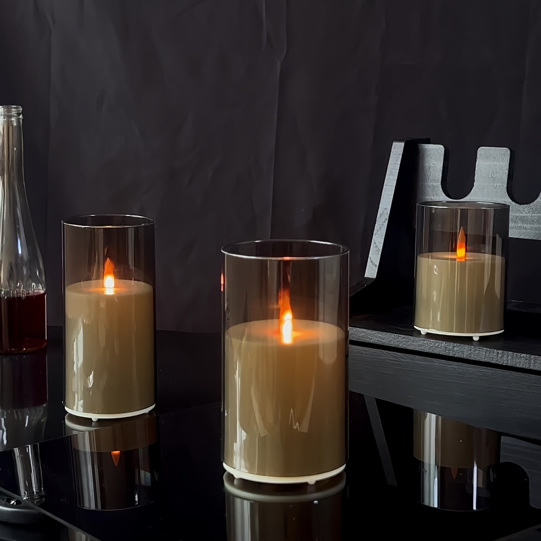 3 قطع من الشموع الاصطناعية الق - مراجعة Lighting Decor Living Room وسعره