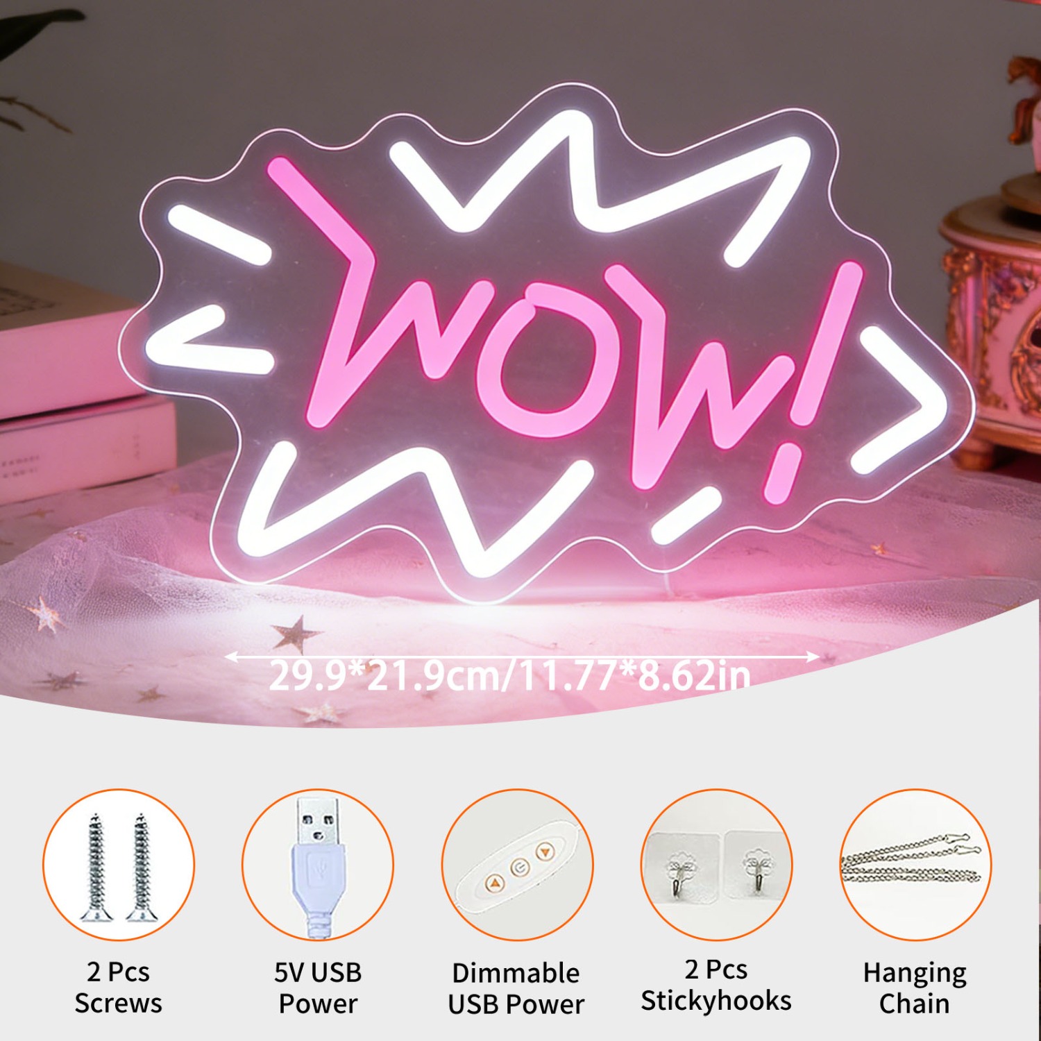 لافتة نيون مضيئة بتصميم فني عص - مراجعة Lighting Decor Wow وسعره