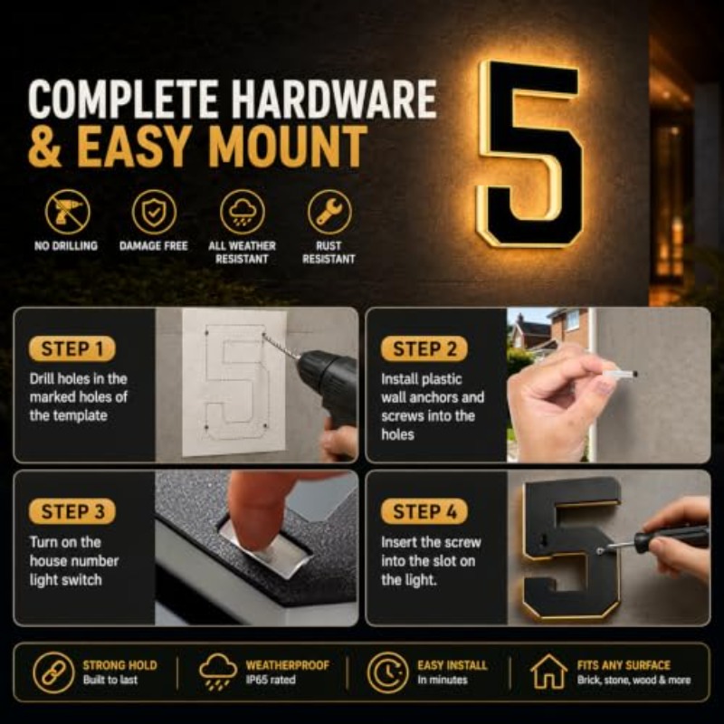 مصباح رقم المنزل يعمل بالطاقة  - مراجعة Decor Lighting Address وسعره