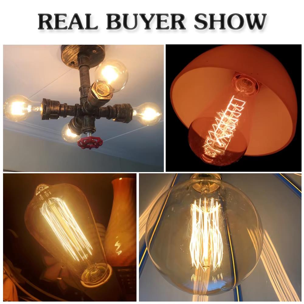 الرجعية اديسون ضوء لمبة E27 40 - مراجعة Lighting Decor Items وسعره