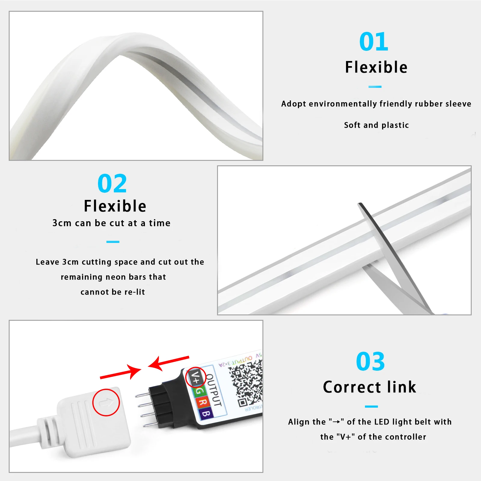 1-5 متر RGB LED شريط ضوء النيو - مراجعة Lighting Decor Items وسعره